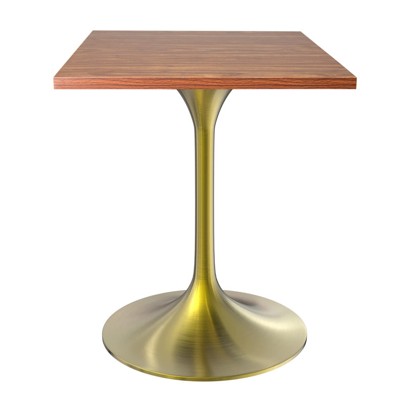 Table de salle à manger Verve, Brun cognac, Doré