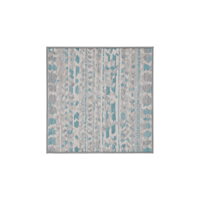 Tapis gris soyeux et moelleux, Carré 5 pi