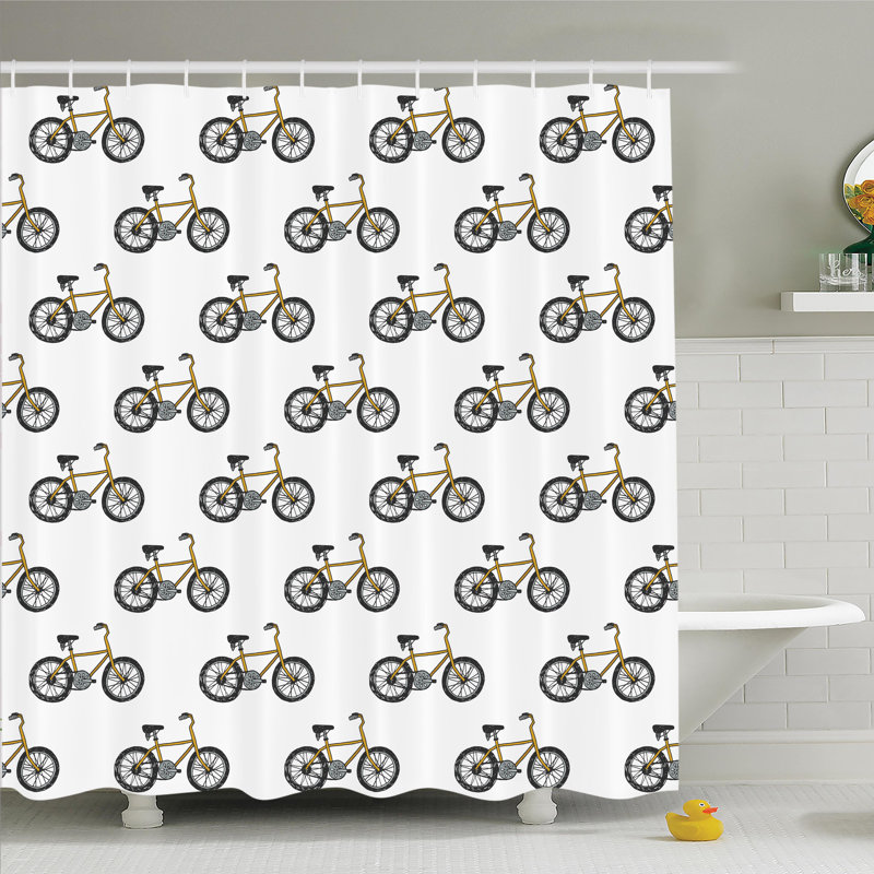 Ensemble de rideau de douche vélo Heidenreich, H 75 po x l 69 po