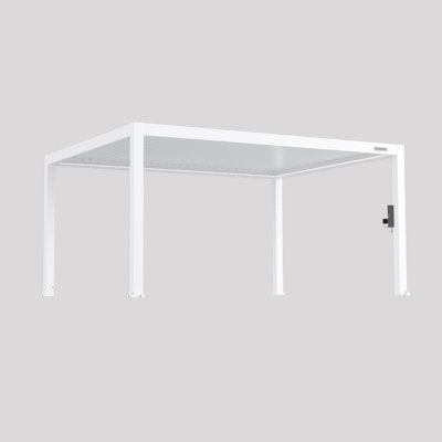 Ensemble de pergola motorisée en aluminium Jolydale Flexpatio avec port d'alimentation et toit à persiennes réglable Power + Pro