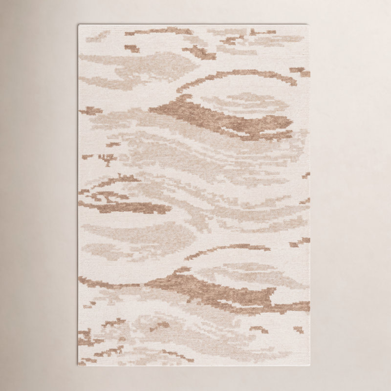 Hand-Tufted Abstract Wool Rug, Rectangle 4' x 6'