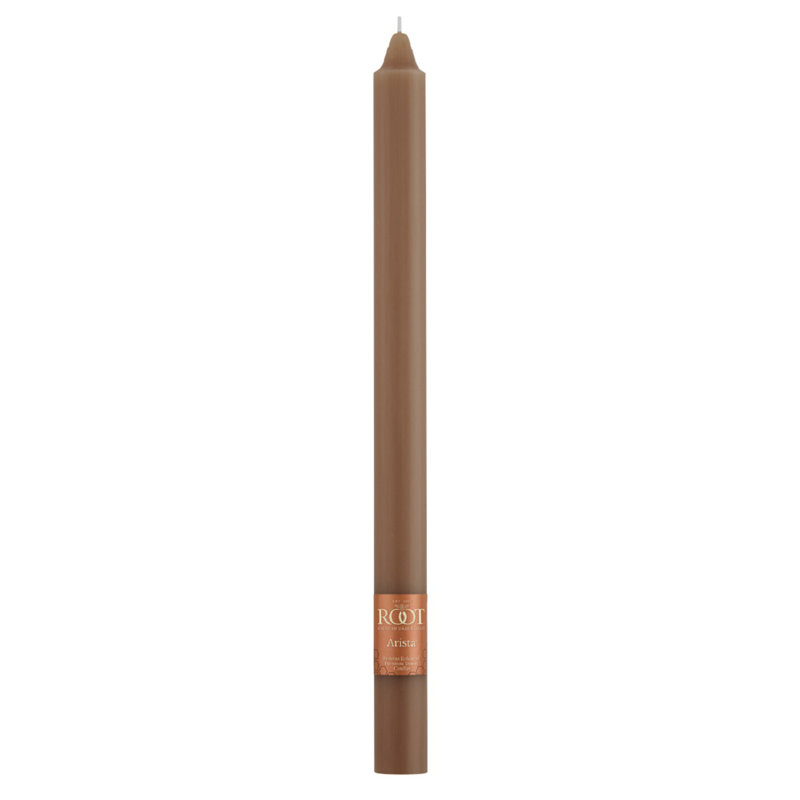 Root Candles Unscented Taper Candle, 12" H x 1" W x 1" D, Portobello