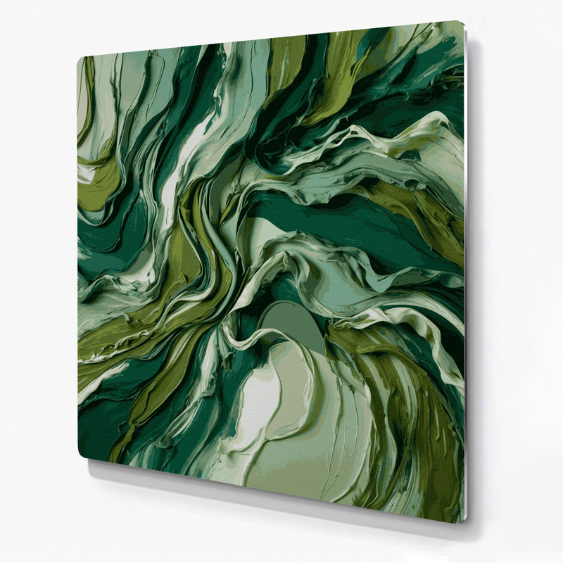 Art mural en métal «Lyrical Abstraction 32 Green», H 8 po x l 8 po