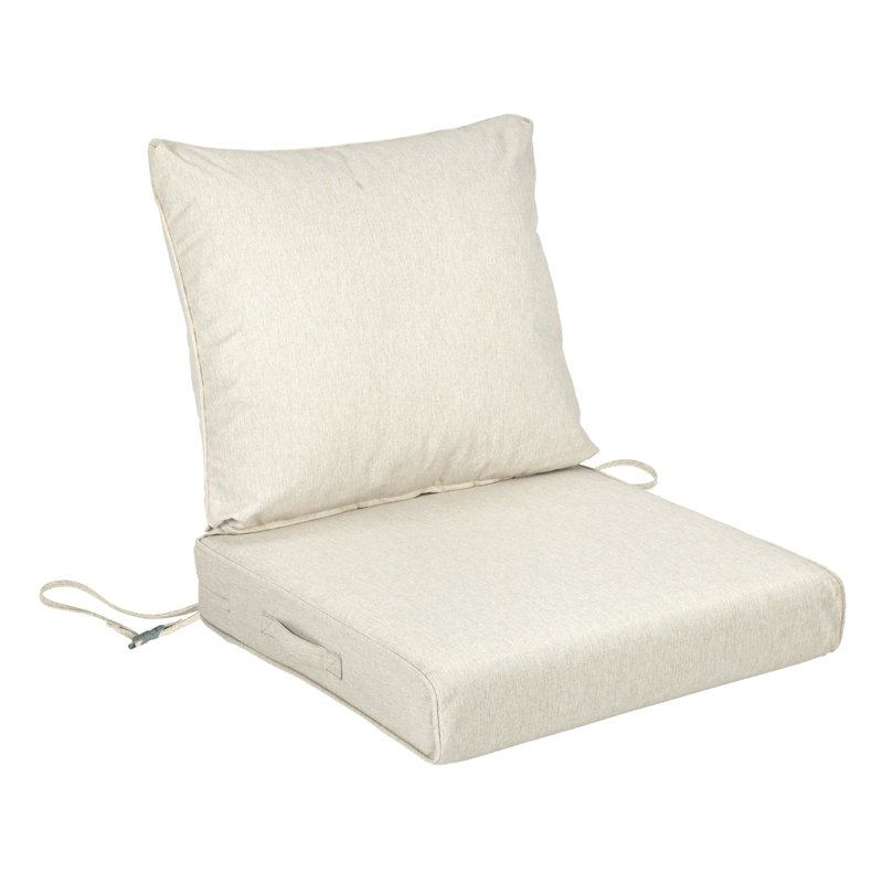 Outdoor Water-resistant Deep Seat Cushion Set, Khaki, 25" W x 25" D