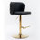 A&A Furniture, tabourets de bar pivotants à hauteur de siège réglable, tabourets de bar rembourrés en polyuréthane moderne avec dossier complet capitonné, pour pub à domicile et îlot de cuisine (noir, ensemble de 2)
