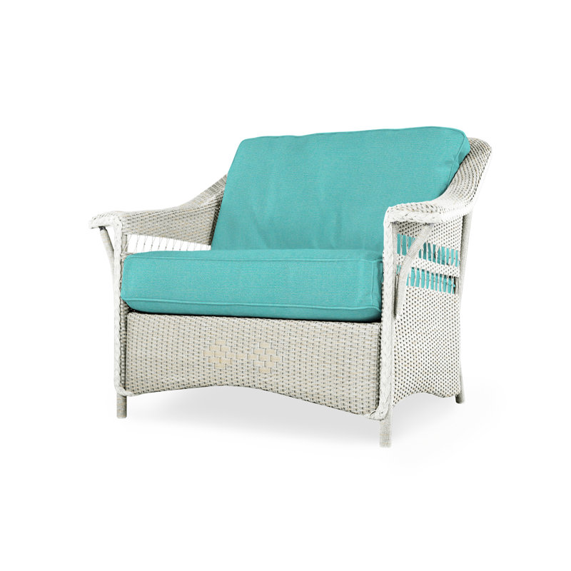 Nantucket Outdoor Lounge Chair, Serene Ocean, Antique White