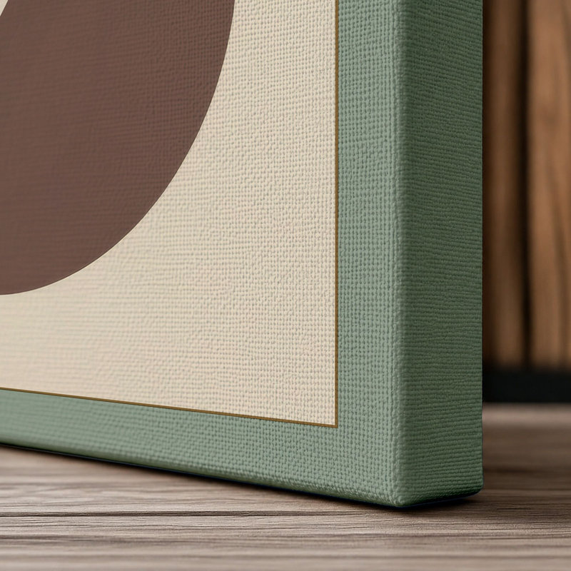 Curves and Angles Geometric - Wrapped Canvas, 18x12 - 45.7 x 30.5 cm, Sage Border