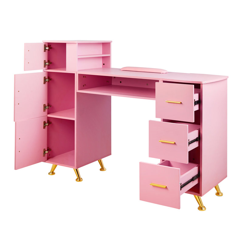 Bureau de maquillage pour coiffeuse et maquillage, Rose