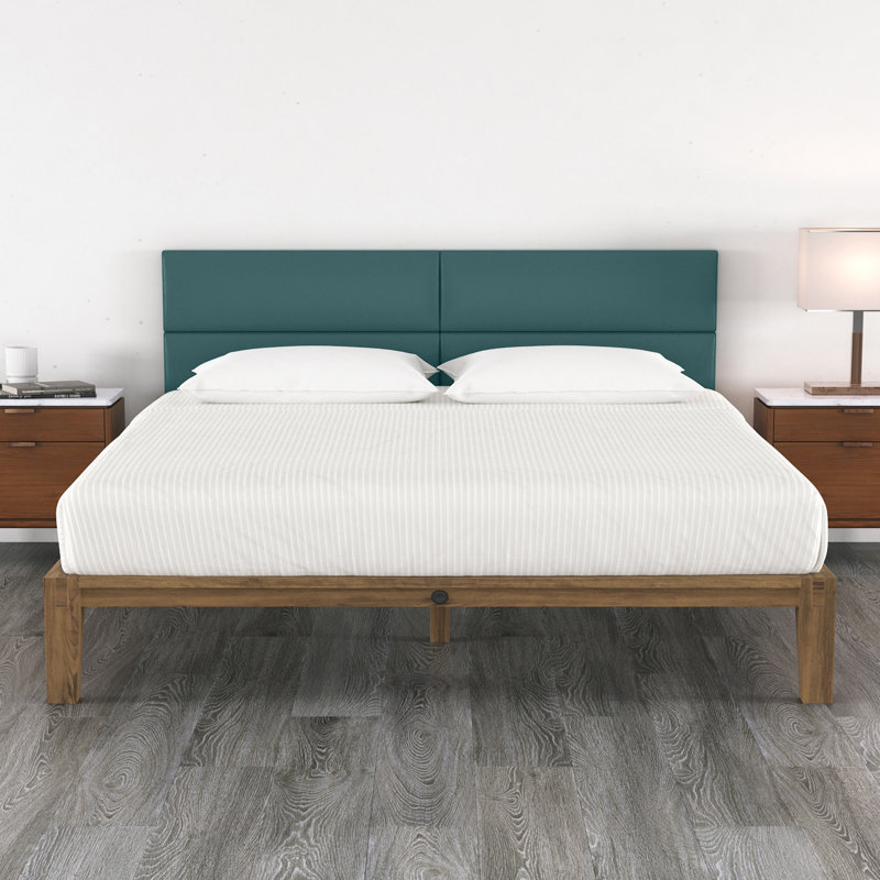 Aeronwen Luxe Vegan Leather Headboard: Versatile Wall Panels for Home and Hospitality Decor, Genesis Green, Queen