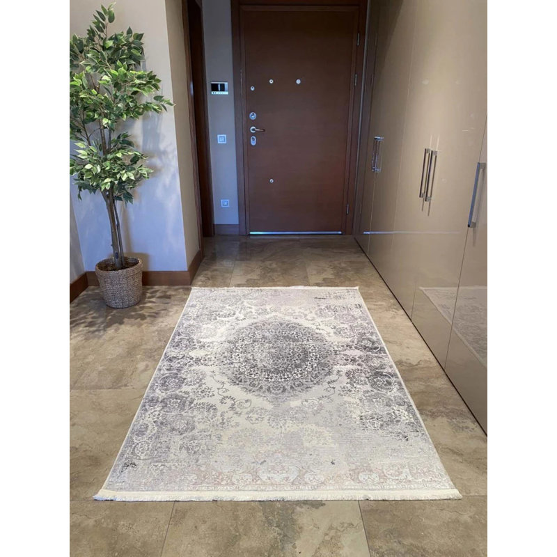 Tapis en coton Nadhir avec envers antidérapant, Tapis de couloir 5 pi 11 po x 16 pi 5 po