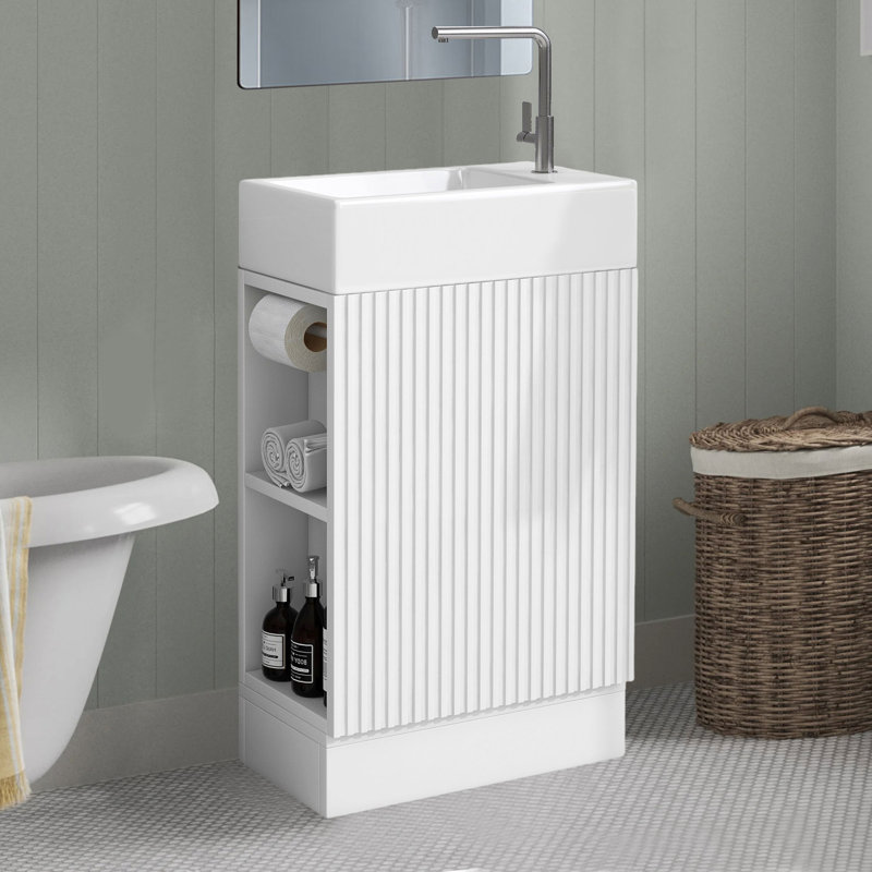 Fynlee 18.6'' Single Bathroom Vanity with Ceramic Top