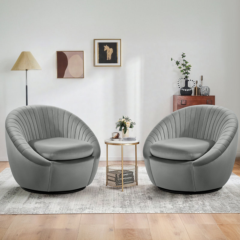 Fauteuil d'appoint pivotant en velours Modern