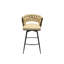 Tabourets de bar en cuir technique brun de 2. Tabourets de 28 po pivotants, à base, tissés et rembourrés pour îlot de cuisine, restaurant 28 po. Cuir, métal avec barres, tavernes, cafés
