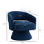 Fauteuil demi-tonneau pivotant moderne, chaises d'appoint rondes en velours rembourré pour une utilisation polyvalente dans divers espaces intérieurs-239969683