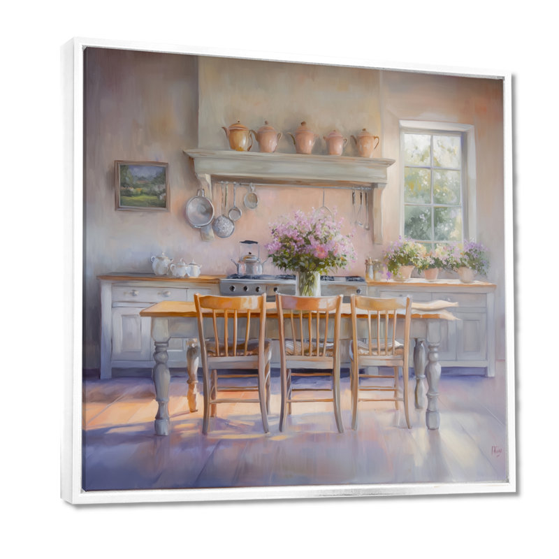 Lavande Bouquet Farmhouse Kitchen II - impression d'art mural de ferme, H 36 po x l 36 po, Blanc