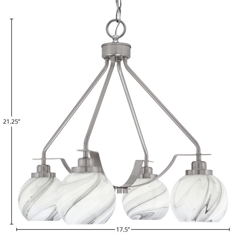 Lustre 4 lumières Odyssey Downlight, Nickel brossé