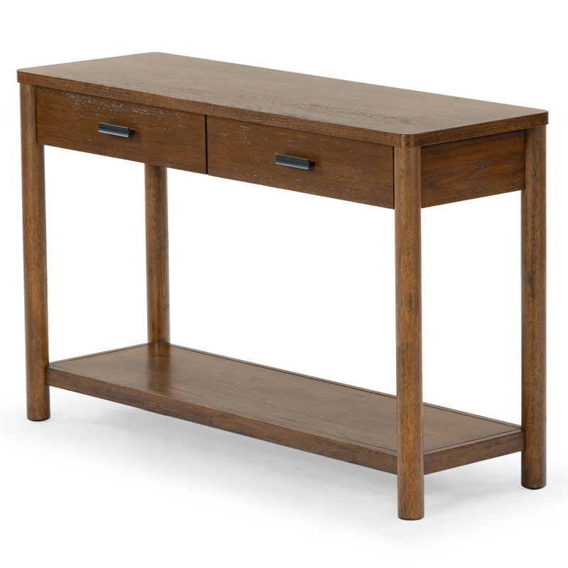 Jaylessa Wood 2 Drawer Console Table, Medium Oak