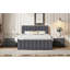 Lit plateforme tapissier avec couchette simple et 3 tiroirs Christiano-887895014