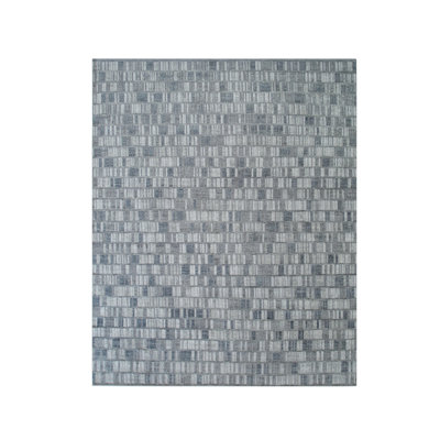 Tapis gris contemporain en laine noué à la main gris