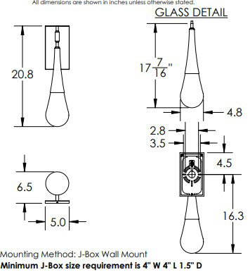 Raindrop 1 - Light LED Armed Sconce