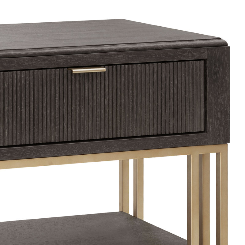 West End Loft Open Shelf Nightstand with Storage Drawer