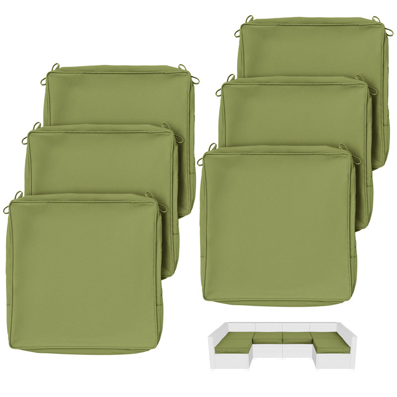 Outdoor Cushion Covers 24X24x4 Outdoor Seat Cushion Covers, Covers Only, Pea Green, 24" W x 24" D