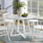Contemporary Round Dining Table, Trestle Base