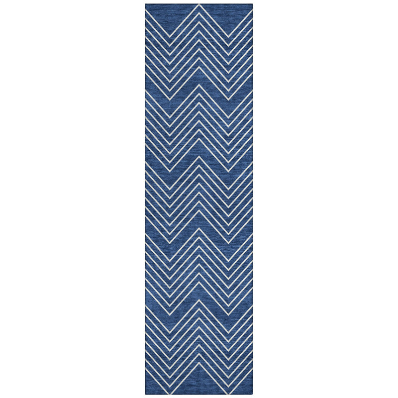 Machine Washable Indoor/Outdoor Kerwin ACN2390 Geometric Rug, Runner 2'3" x 7'6"