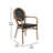 Connally Commercial Stacking Paris Chair with Arms and Metal Frame-605673418