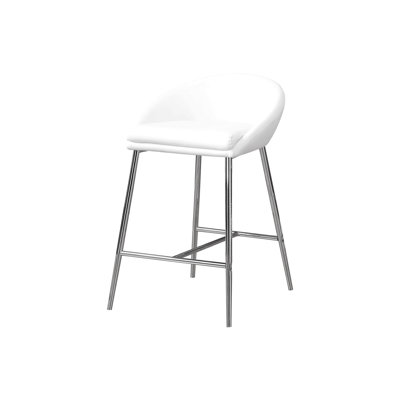 Tabouret de bar, ensemble de 2, hauteur comptoir, cuisine, métal chromé