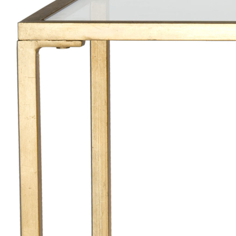 Abston 160cm Glass Top Console Table, Gold