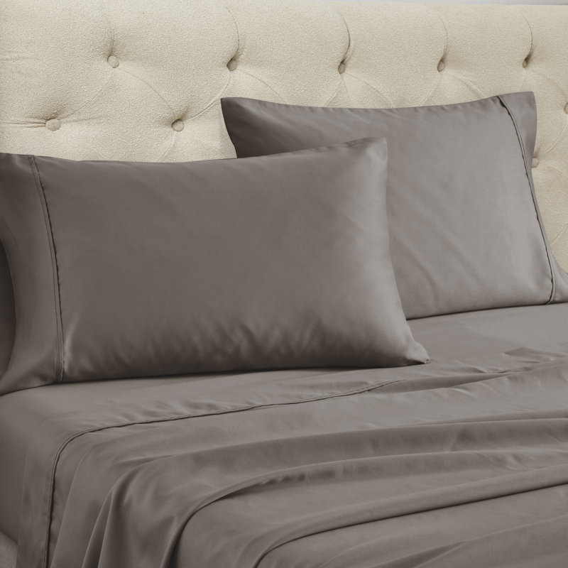 Superior 1500 Thread Count Cotton Blend Deep Pocket Sheet Set, Gray , Twin Extra Long Sheet Set