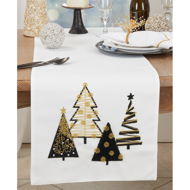Chemin de table Joyful Christmas Trees