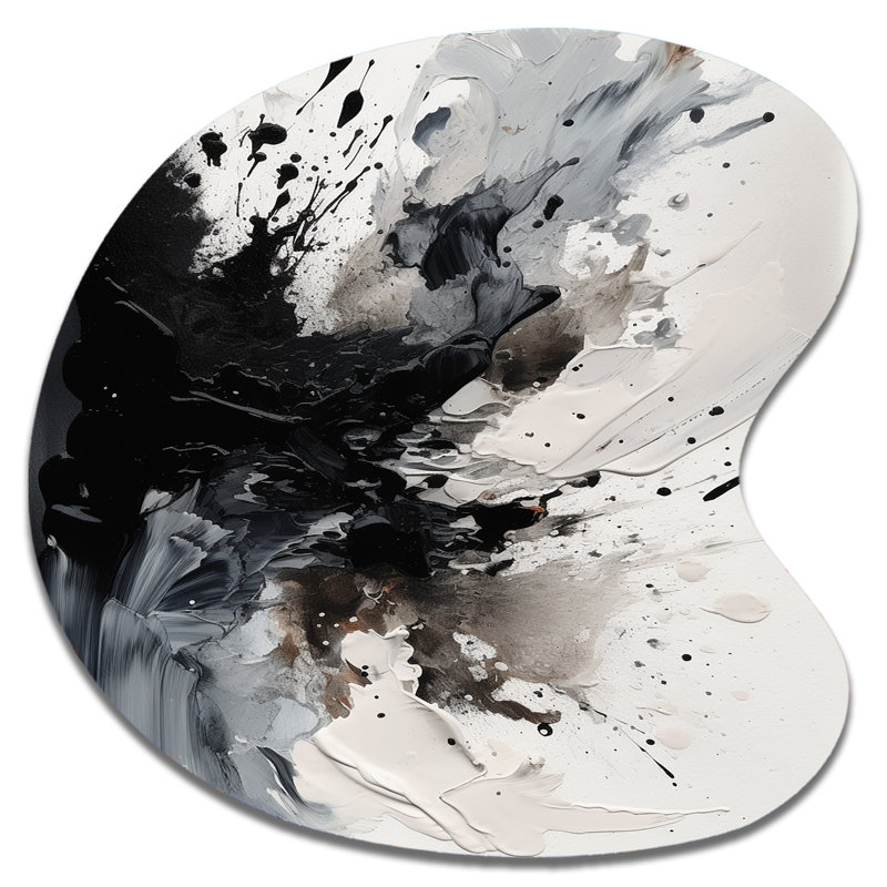 Noir à motifs éclaboussures de peinture, art abstrait IV, H 27 po x l 27 po