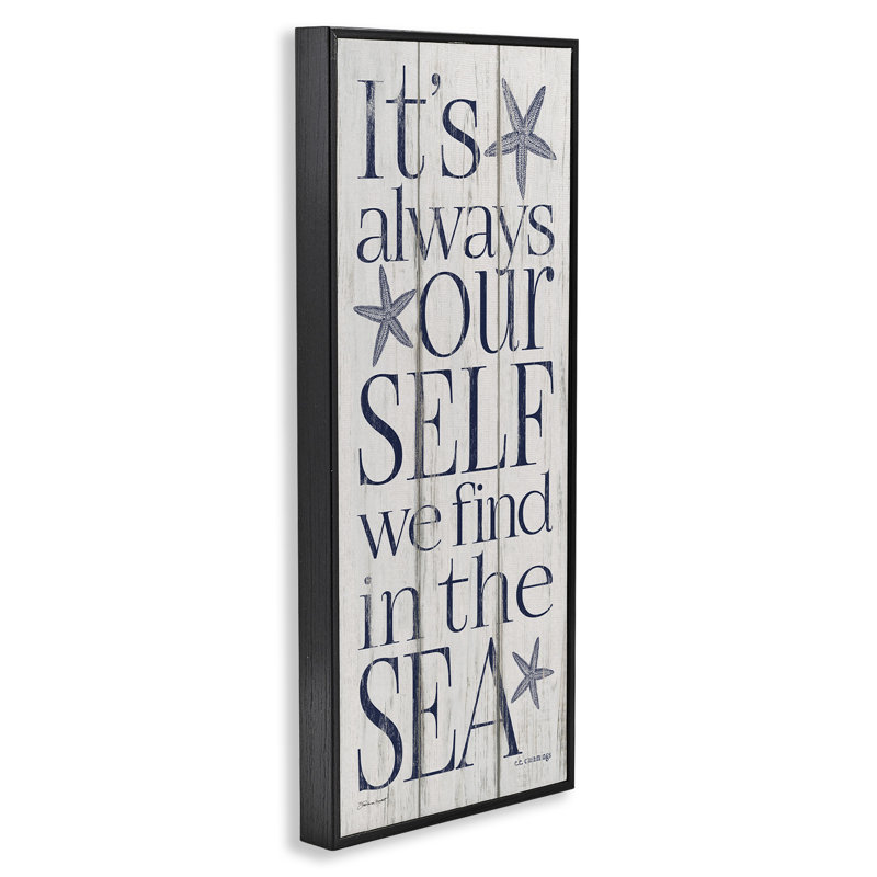 «Find Self In Sea», estampe numérique par Stephanie Workman Marrott, Giclée encadrée noir minuit, H 24 po x l 10 po