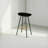 Aronson 24" Backless Counter Stool with Mango Wood Saddle Seat | Black Iron Legs | Gold Footrest