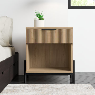 Bracho 1-Drawer Nightstand with Open Cubby