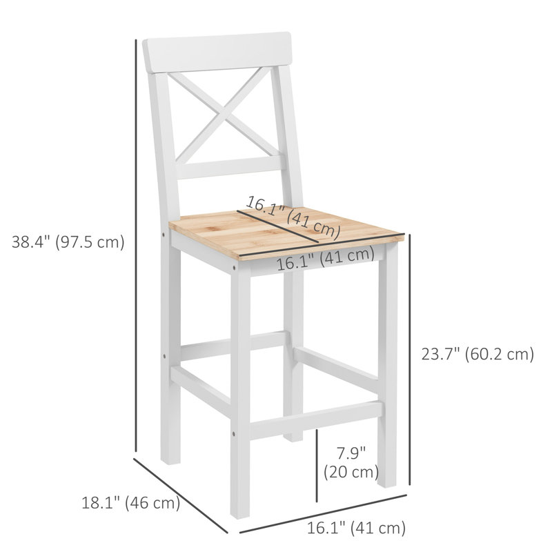 Tabouret de comptoir 23,7 po Kenjuan, Blanc