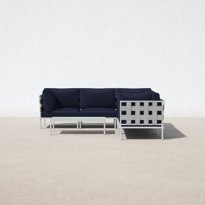 Harmony 6 Piece Outdoor Patio Aluminum Sectional Sofa Set
