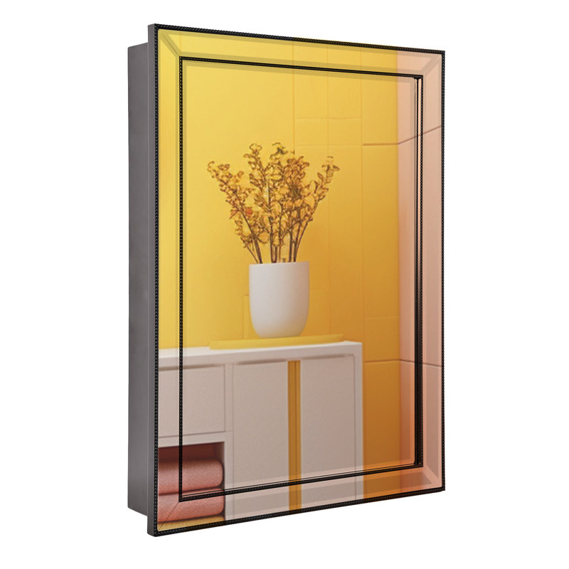Élégante armoire à pharmacie noire avec miroir , 30,25 po x 22,5 po