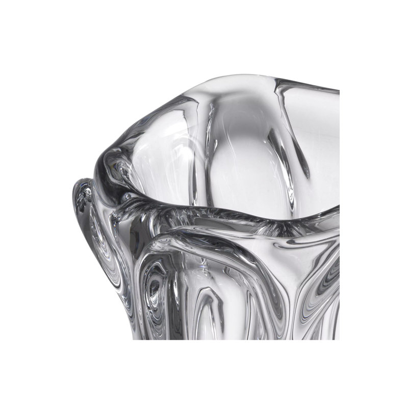 Aila Handmade Glass Table Vase, 12.1254'' H x 7.87'' W x 7.87'' D, Clear