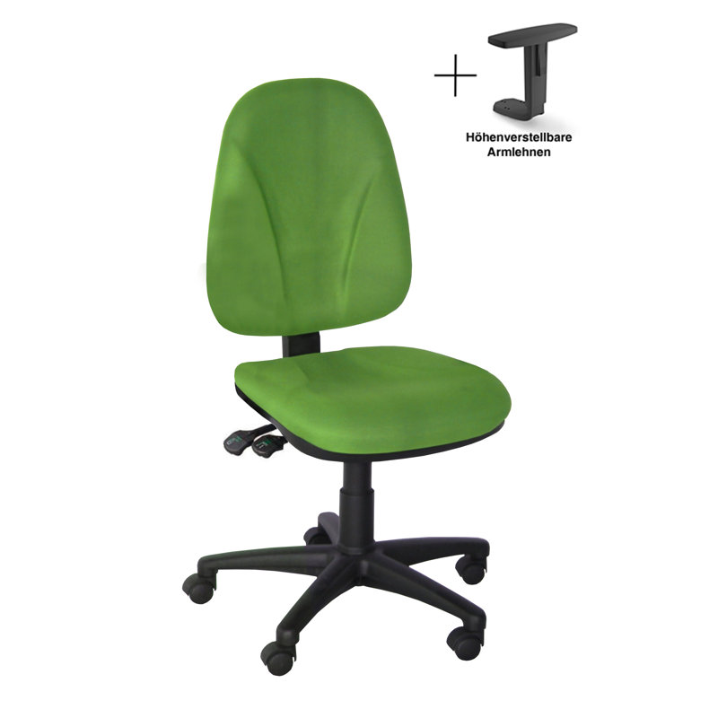 Office Chair, Adjustable Armrests, Green