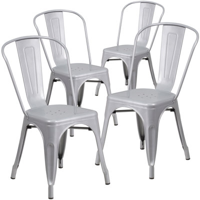 Commercial GradeMetal Indoor-Outdoor Stackable Chair