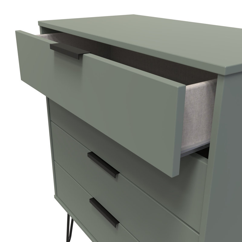 Turah 77cm W 4 - Drawer Chest of Drawers, Green