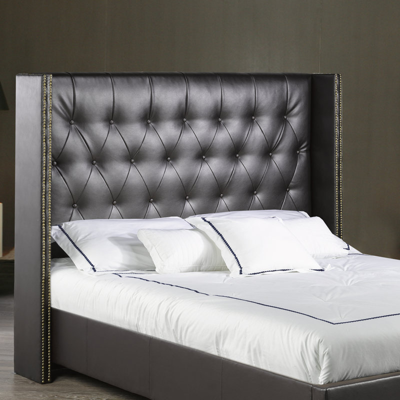 Syverson Upholstered Headboard, Full, Leather - Espresso