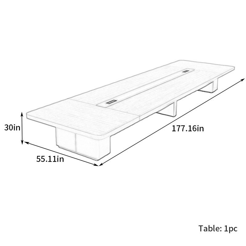 Parini, H 30 po x L 177,16 po x l 55,11 po