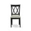 L'ensemble de table de salle à manger 3 pièces comprend une table de cuisine ronde avec piédestal et 2 chaises de salle à manger rembourrées en tissu de lin, 30 po x 30 po, noir et cerise-733257093-733257094-725922595