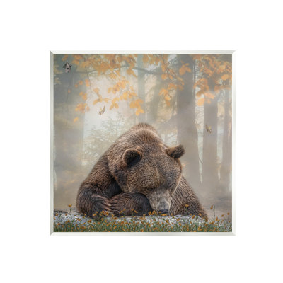 " Autumn Slumber Brown Bear Foliage "