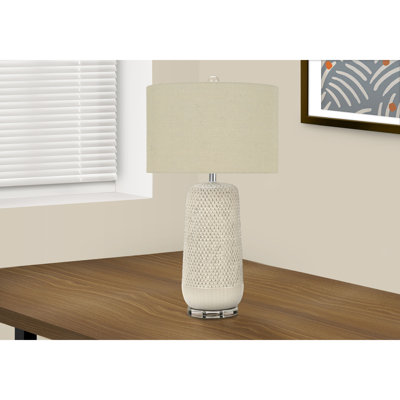 Lighting, 31"h, Table Lamp, Cream Ceramic, Beige Shade, Contemporary