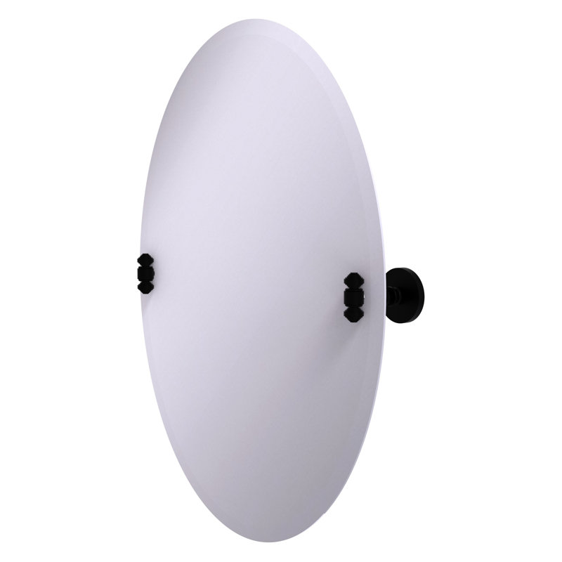 Gober Metal Wall Mirror, Matte Black, 29 H x21 W x 2.5 D